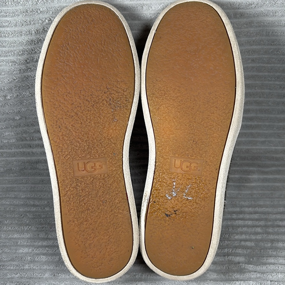 UGG Black and Tan CAS Exotic Genuine Calf Hair Slip Ons Women’s Sz. 7.5 - Picture 9 of 10
